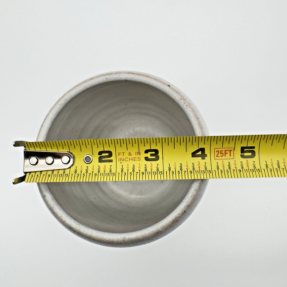 Studio Art Pottery Goblet Chalice Cup Textured Brown Gray Stoneware Signed #3 - Picture 7 of 9